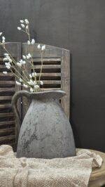 Landelijke kruik met oor grijs – stoere waterkruik pot