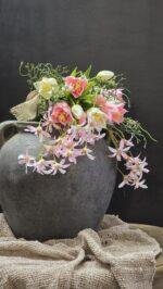 Landelijke kruik met oren bruin – stoere pot met handgrepen