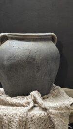 Landelijke kruik met oren bruin – stoere pot met handgrepen - Afbeelding 3