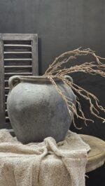 Landelijke kruik met oren bruin – stoere pot met handgrepen - Afbeelding 4