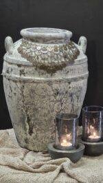 Landelijke kruik crème grijs – grote pot vergrijsde look stoer - Afbeelding 5