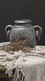 Landelijke kruik met oren bruin – kleine pot stoer en sober - Afbeelding 4