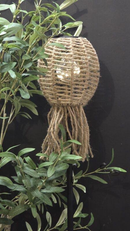 Solar tuinsteker touw ovaal naturel 90 cm