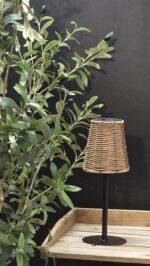 Solar tafellamp rattan naturel