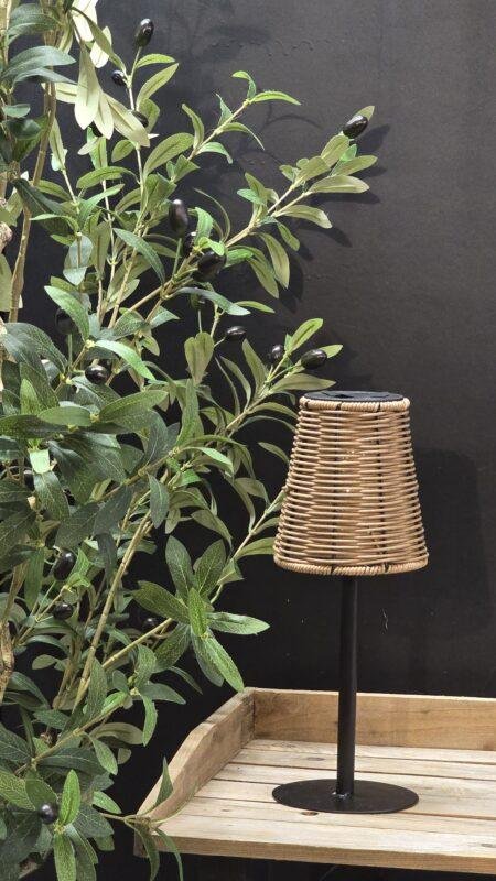Solar tafellamp rattan naturel