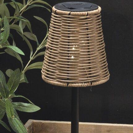 Solar tafellamp rattan naturel