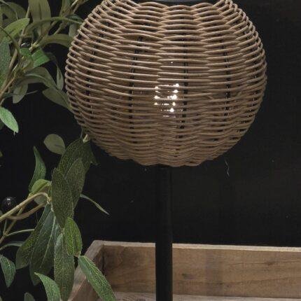 Solar tafellamp rattan rond 33 cm