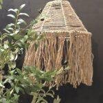 Hanglamp touw landelijk – macramé lamp met franjes