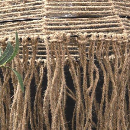 Hanglamp touw landelijk – macramé lamp met franjes