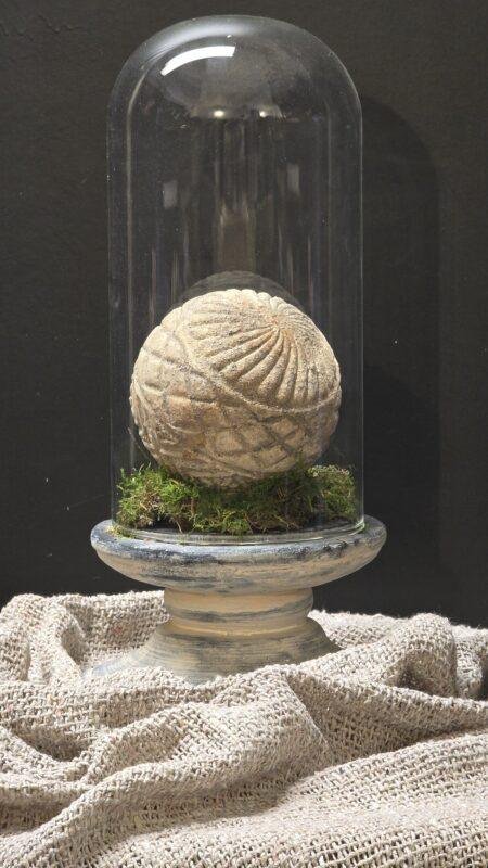 Glazen stolp met voet landelijk – 3 maten decoratie stolp