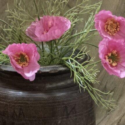Kunst klaproos roze – landelijke kunstbloem