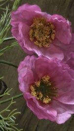 Kunst klaproos roze – landelijke kunstbloem foto 2
