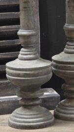 Houten baluster kandelaar antraciet 40 cm foto 3