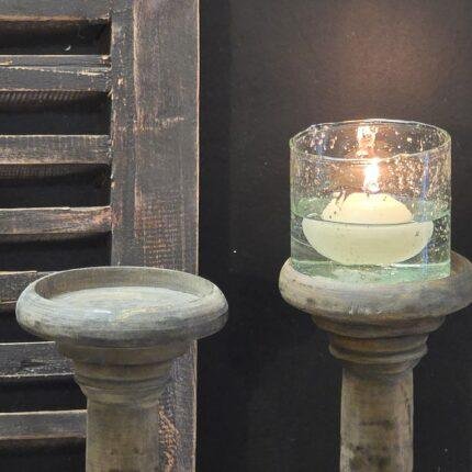 Houten baluster kandelaar antraciet 40 cm foto 2