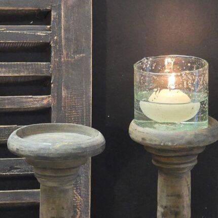 Houten baluster kandelaar antraciet 40 cm foto 2