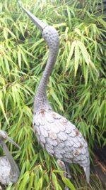 Landelijke reiger tuinornament grijs foto 6