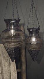 Rotan Hanglamp Donkerbruin Druppelvorm 44 cm