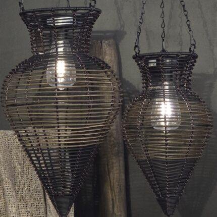 Rotan Hanglamp Donkerbruin Druppelvorm 44 cm