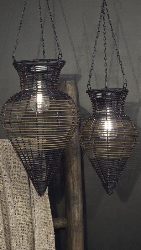 Rotan Hanglamp Donkerbruin Druppelvorm 44 cm