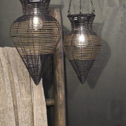 Rotan Hanglamp Donkerbruin Druppelvorm 44 cm foto 2