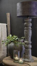 Landelijke Baluster Lampenvoet XL – Steenlook Hout