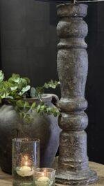 Landelijke Baluster Lampenvoet XL – Steenlook Hout foto 4