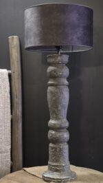 Landelijke Baluster Lampenvoet XL – Steenlook Hout foto 3