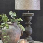 Zwarte baluster lamp – landelijke tafellamp