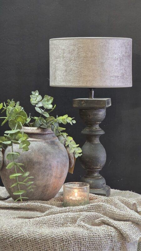 Zwarte baluster lamp – landelijke tafellamp