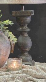 Zwarte baluster lamp – landelijke tafellamp foto 2