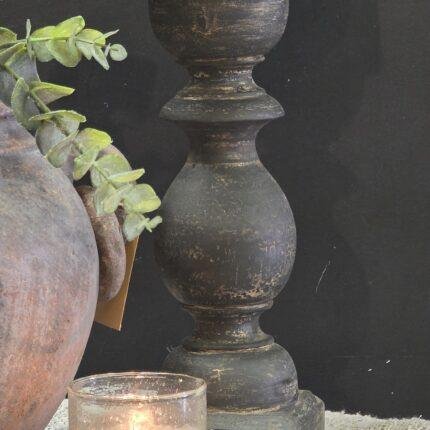 Zwarte baluster lamp – landelijke tafellamp foto 2