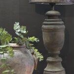 Grote baluster lamp 40cm– landelijke houten tafellamp
