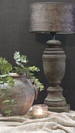 Grote baluster lamp 40cm– landelijke houten tafellamp