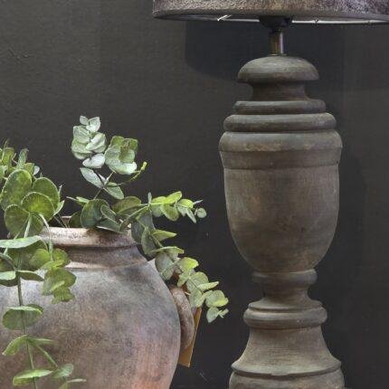 Grote baluster lamp 40cm– landelijke houten tafellamp