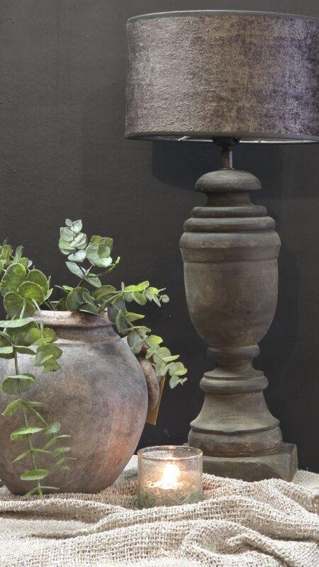 Grote baluster lamp 40cm– landelijke houten tafellamp