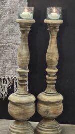Houten baluster kandelaar 60 cm