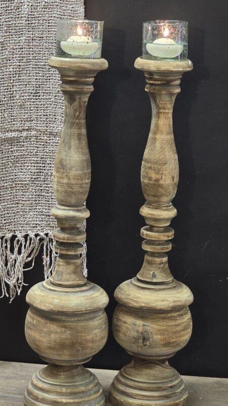 Houten baluster kandelaar 60 cm