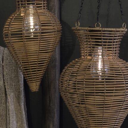 Rotan Hanglamp Druppelvorm Naturel 44cm foto 2