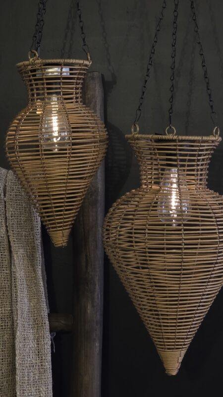 Rotan Hanglamp Druppelvorm Naturel 44cm foto 2