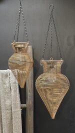 Rotan Hanglamp Druppelvorm Naturel 44cm foto 4
