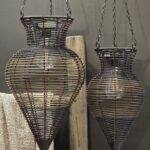 Rotan Hanglamp Donkerbruin Druppelvorm 34,5 cm