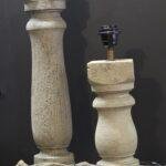 Taupe kleur landelijke baluster lampenvoet