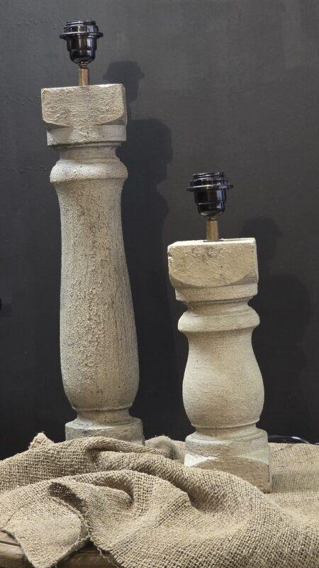 Taupe kleur landelijke baluster lampenvoet