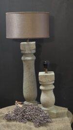 Taupe kleur landelijke baluster lampenvoet foto 3