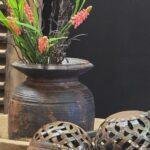 Landelijke decoratie set met metalen draadballen
