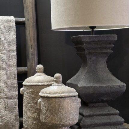Grote Landelijke Baluster Lampenvoet van Massief Hout