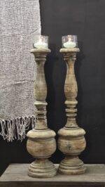 Houten baluster kandelaar 60 cm foto 3
