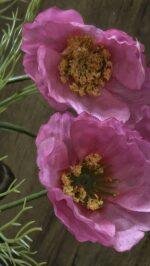 Kunst klaproos roze – landelijke kunstbloem foto 2