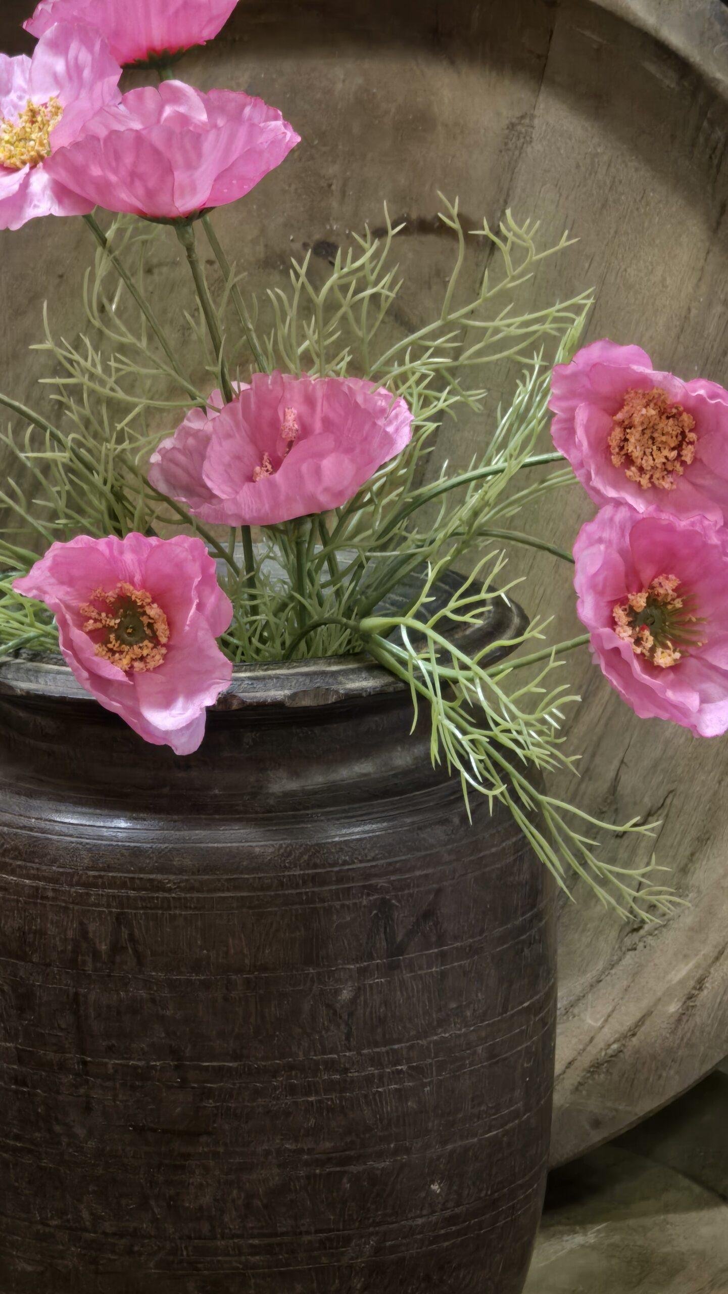 Kunst klaproos roze – landelijke kunstbloem Kunst klaproos roze – landelijke kunstbloem