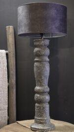 Landelijke Baluster Lampenvoet XL – Steenlook Hout foto 3